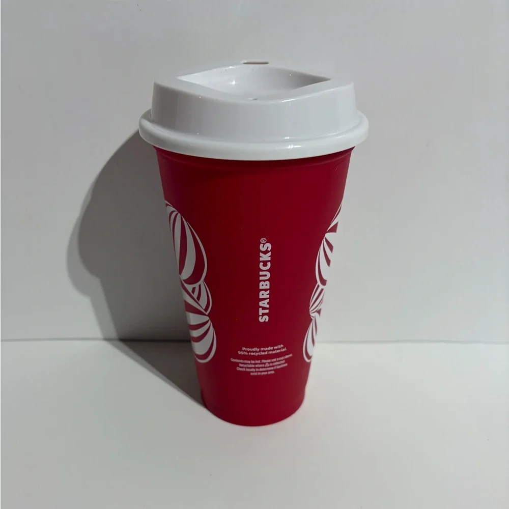 NEW Starbucks Holiday 2024 Red Cup Day Reuse Plastic Hot Cup Lid Christmas 16oz